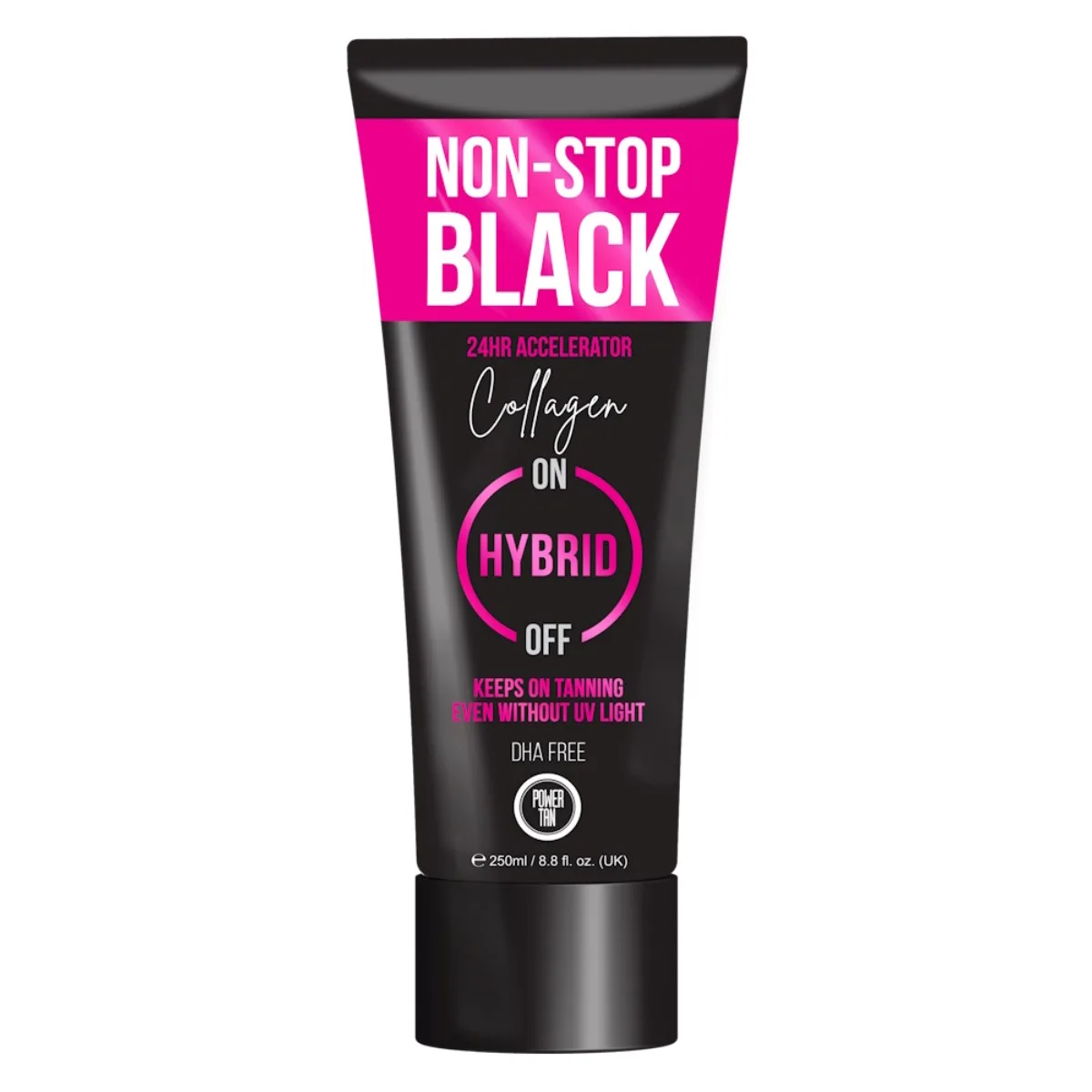 Non-Stop Black Collagen tanning lotion at Luxe Glow Studio