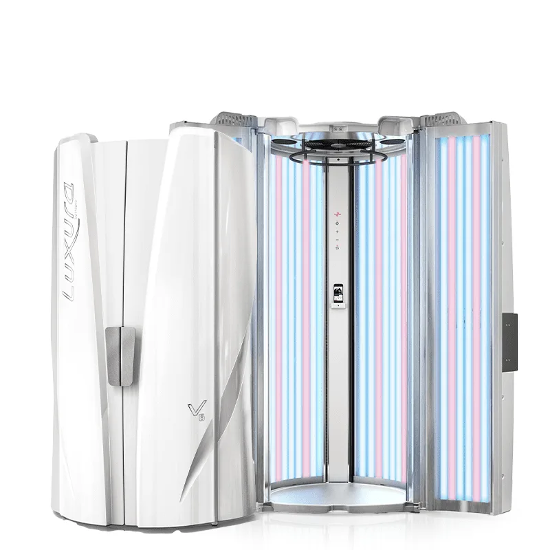 Luxura V6 stand-up sunbed at Luxe Glow Studio Rotherham